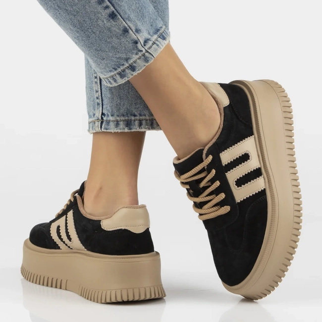 Leather sneakers Filippo DP7111/25 BK black