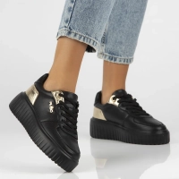 Leather sneakers Filippo DP6726/25 BK GO black