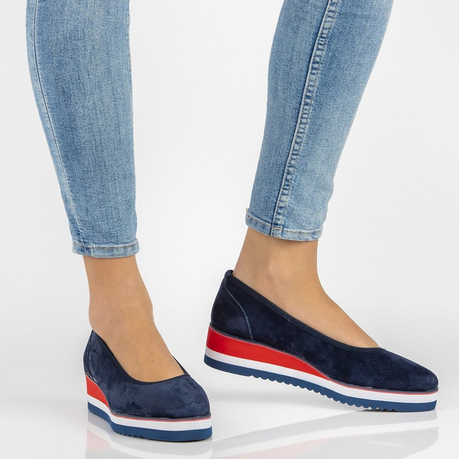 Leather ballerinas Filippo DP2323/21 NV navy blue