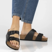 Skórzane klapki Filippo DK7885/26 BK czarne 