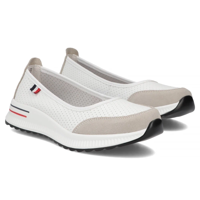 Leather shoes Filippo DP6134/26 WH GR white-grey