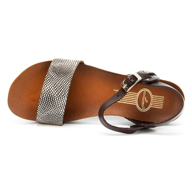 Sandały Lemar 40027 Bf. Czekolada + Kenia Złoto