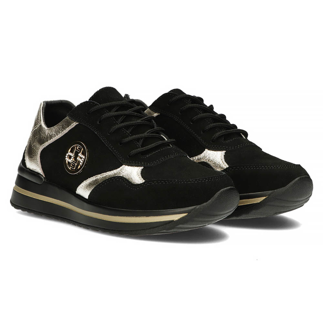Leather sneakers Filippo DP3544/22 BK black