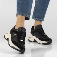 Skórzane sneakersy Filippo DP7766/26 BK czarne