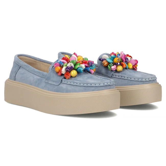 Leather loafers Filippo DP6765/25 BL blue