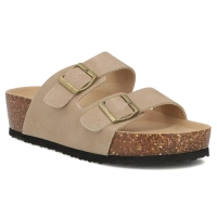 Skórzane klapki Filippo DK7885/26 TP taupe
