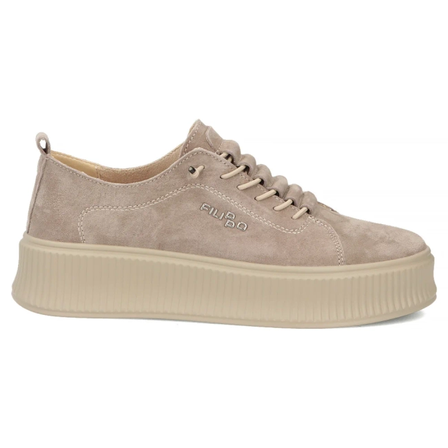 Skórzane sneakersy Filippo DP8343/26 BE beżowe