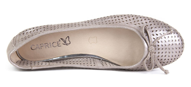Baleriny Caprice 9-22101-22 354 Taupe Suede Metallic