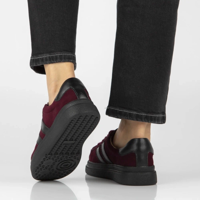 Skórzane sneakersy Filippo DP7981/26 BG bordowe
