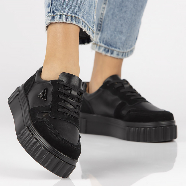 Leather sneakers Filippo DP4913/23 BK black