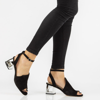 Sandały na obcasie Filippo DS2107/21 Bk czarne