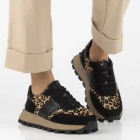 Leather sneakers Filippo DP7112/25 BK LEO black