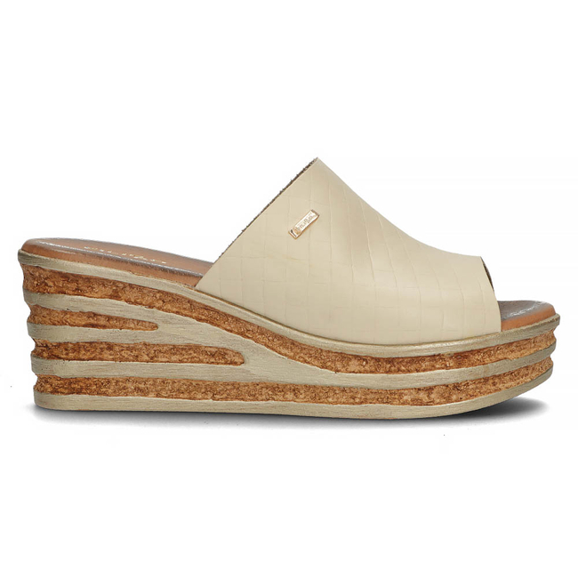 Leather flip-flops Filippo 40160 beige