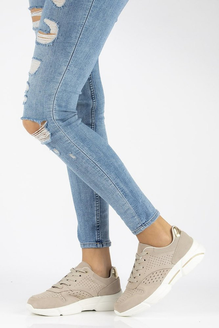 Skórzane Sneakersy Filippo DP2156/21 BE beżowe