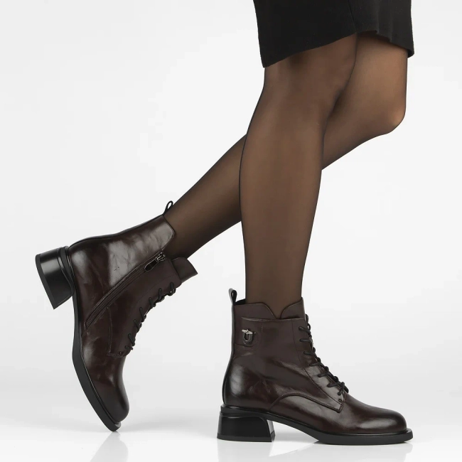 Leather ankle boots Filippo DBT7369/25 D BR dark brown