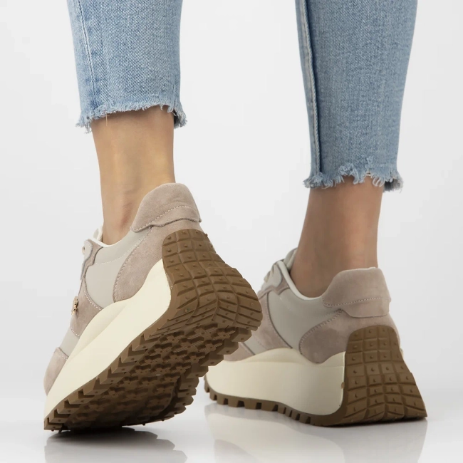 Leather sneakers Filippo DP6785/25 BE beige