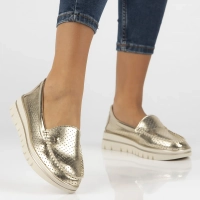 Skórzane mokasyny Filippo DP7006/25 GO złote