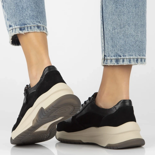 Skórzane sneakersy Filippo DP6435/24 BK czarne