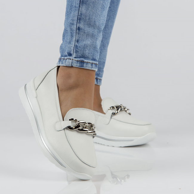 Leather shoes Filippo DP3555/22 WH white