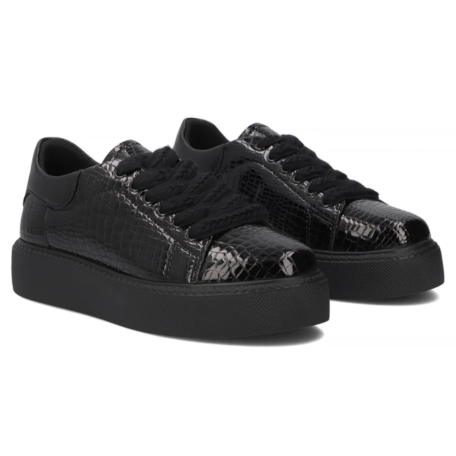 Leather sneakers Filippo DP6119/26 BK CR black