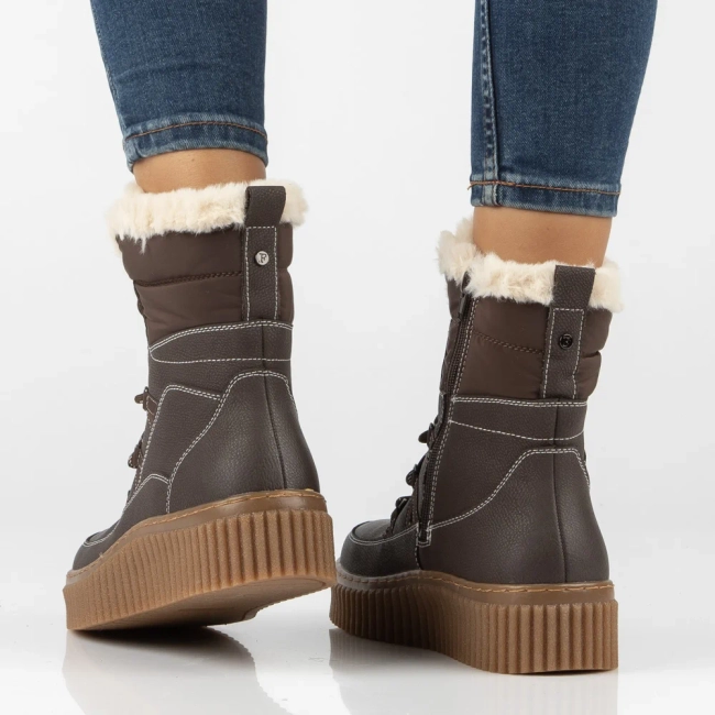 Leather platform ankle boots Filippo DBT7937/26 D BR brown