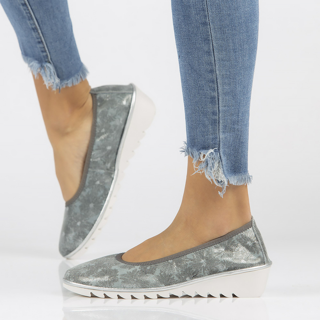 Skórzane półbuty Filippo DP046/18 GR FL szare