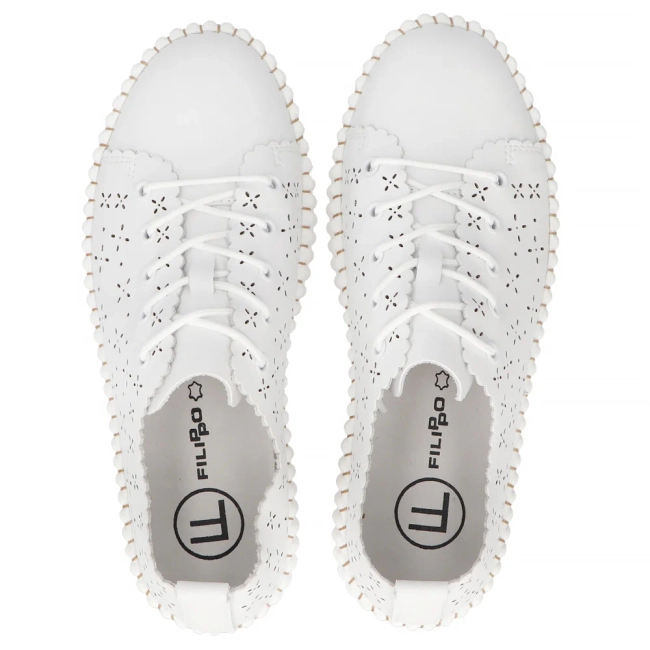 Leather shoes Filippo DP6761/25 WH white