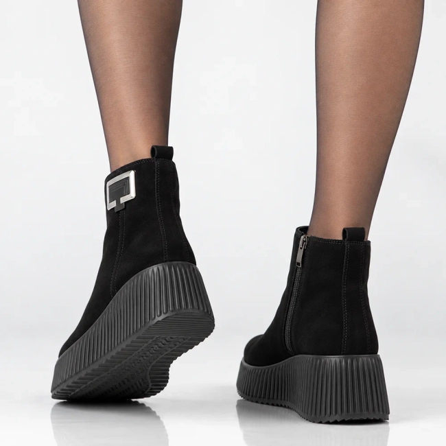 Leather platform ankle boots Filippo DBT6392/26 BK black