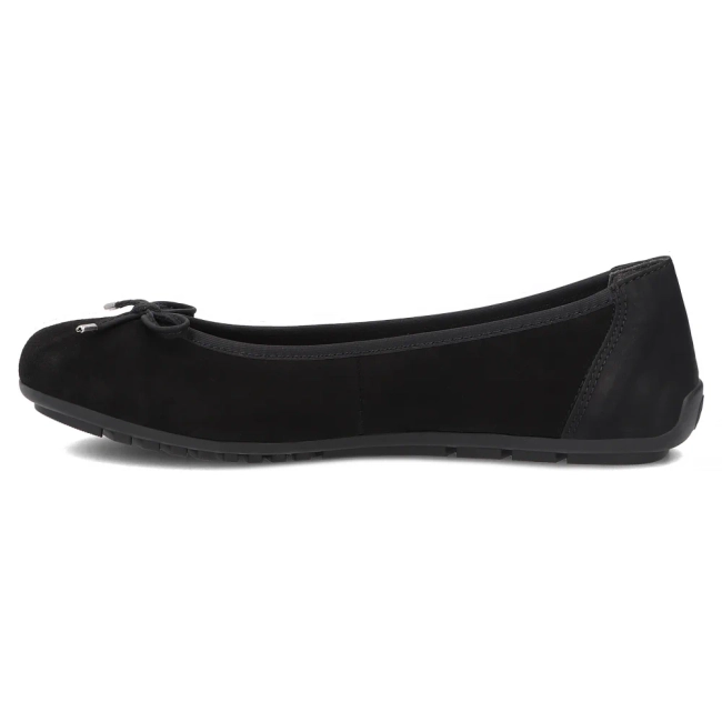 Skórzane baleriny Rieker 43850-01 czarne