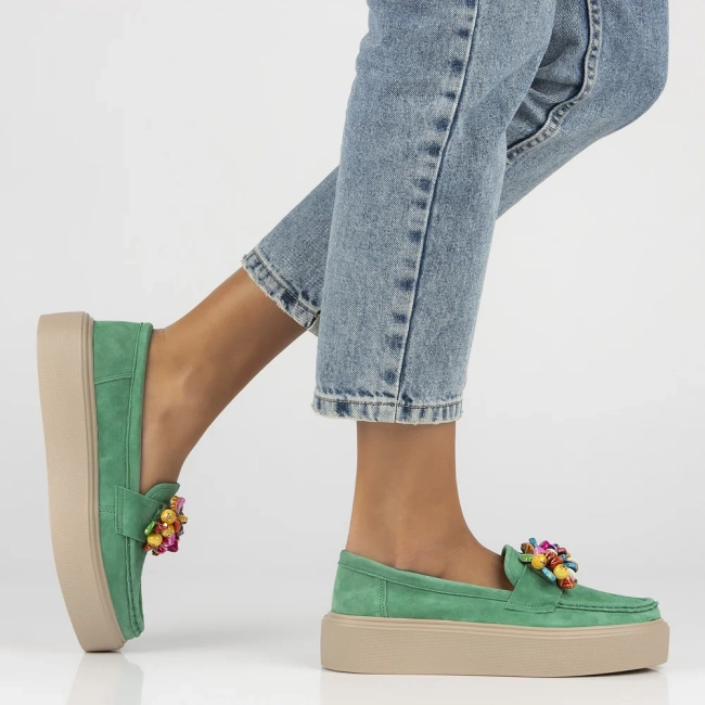 Leather loafers Filippo DP6765/25 GE green