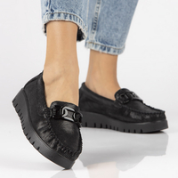 Skórzane mokasyny Filippo DP3334/23 BK PT czarne