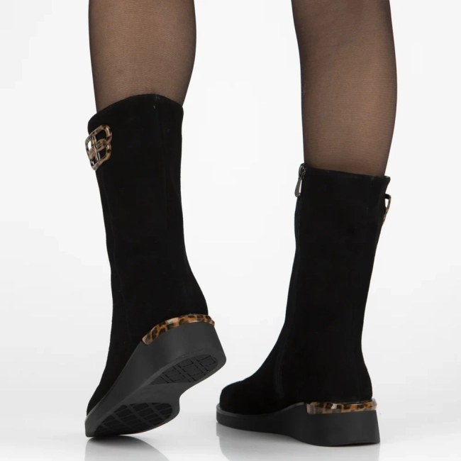 Leather boots Filippo DBT7207/25 BK black