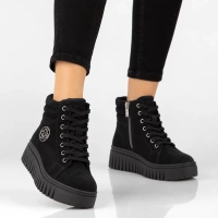Leather platform ankle boots Filippo DBT8265/26 BK black