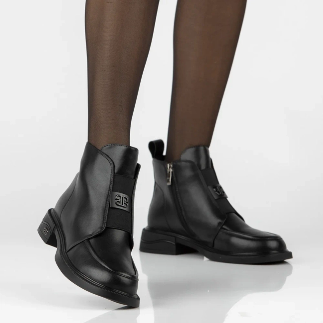 Skórzane botki Filippo DBT8239/26 BK czarne