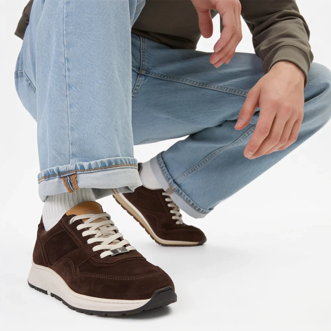 Skórzane sneakersy Filippo MP8275/26 D BR ciemnobrązowe