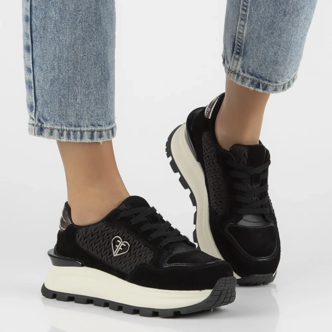 Leather sneakers Filippo DP7410/25 BK black