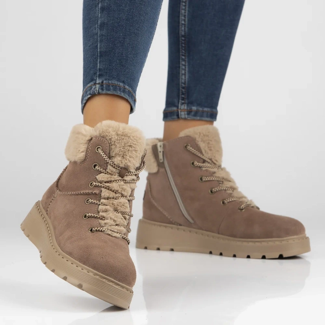 Leather ankle boots Rieker 70402-24 brown