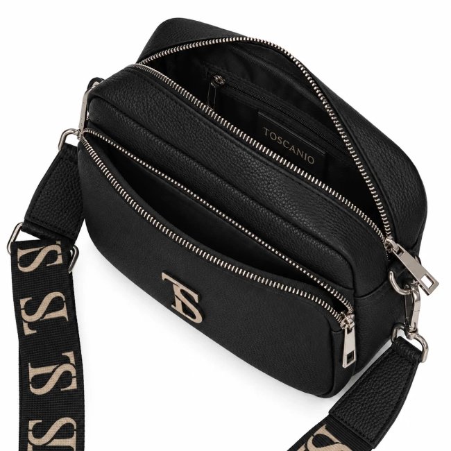 Black leather handbag Toscanio F152