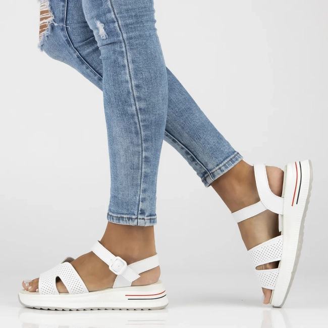 Leather sandals Filippo DS7021/25 WH white