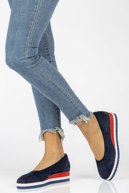 Leather ballerinas Filippo DP2323/22 NV navy blue