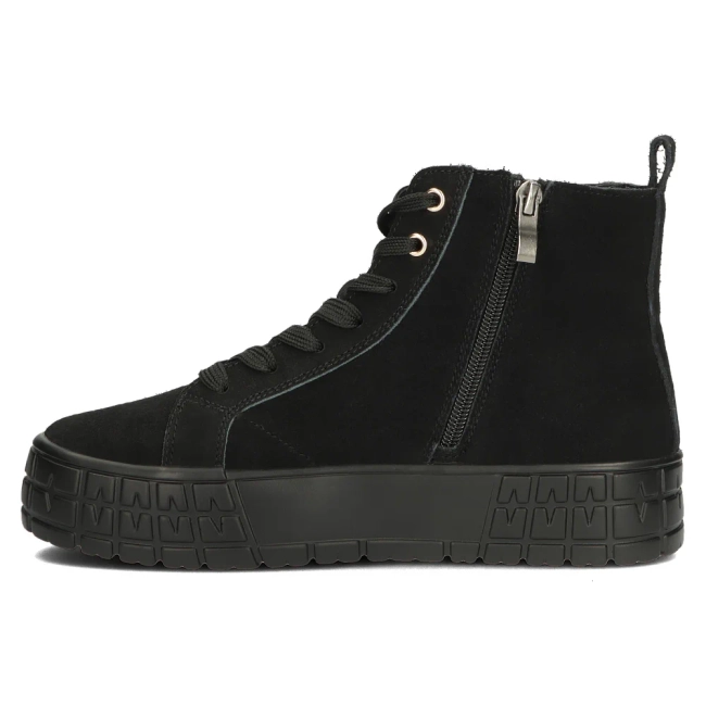 Skórzane botki na platformie Filippo DBT4715/23 BK czarne