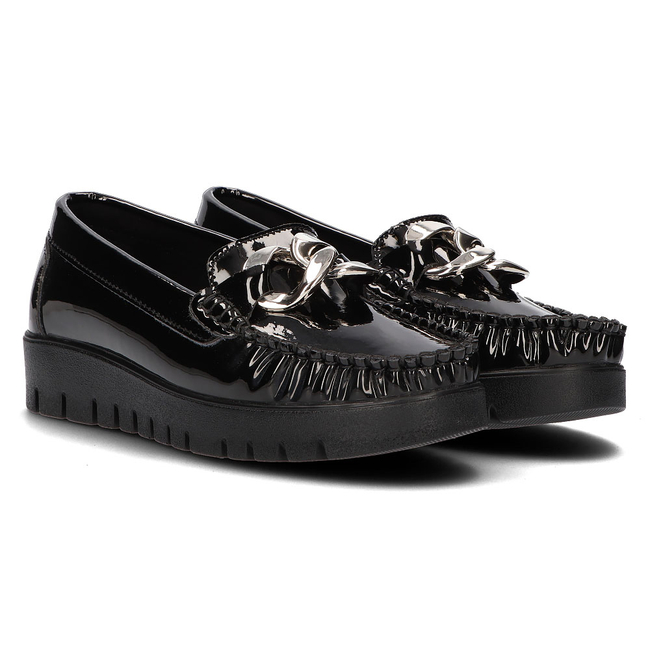 Leather shoes DP3334/21 BK black