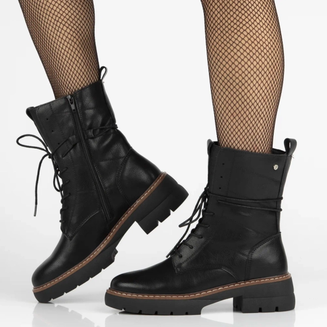 Leather ankle boots Filippo DBT7263/25 BK black