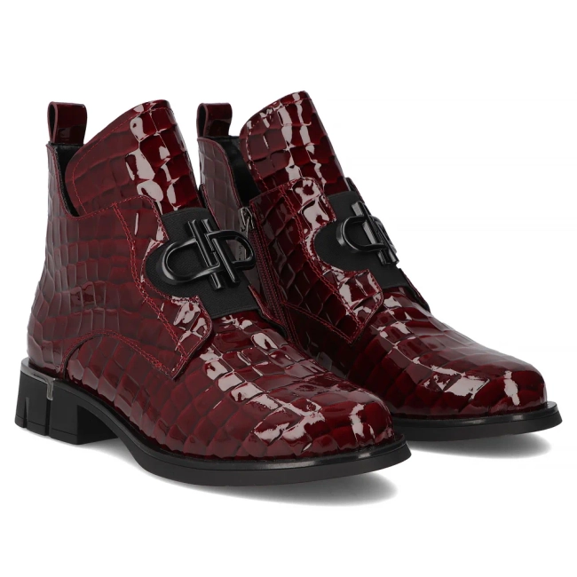 Leather ankle boots Filippo DBT7191/25 BG burgundy