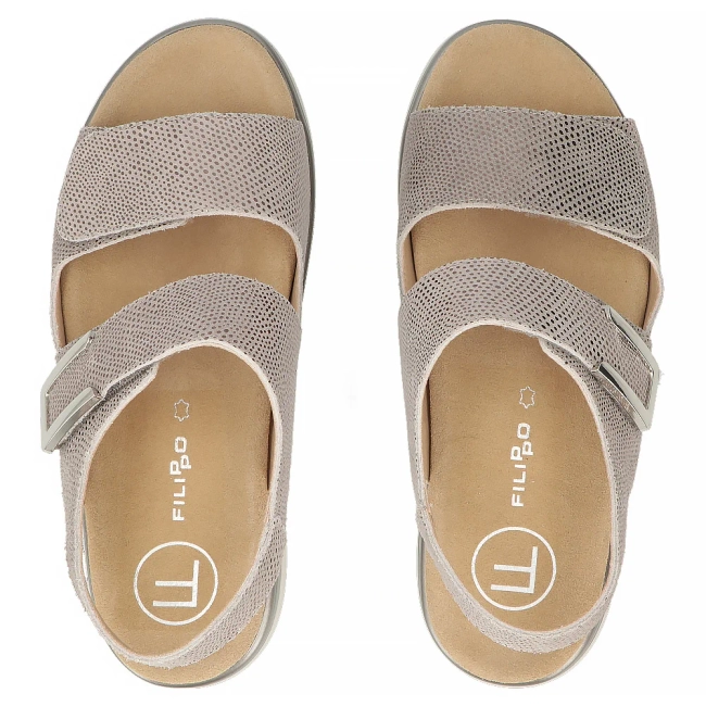 Leather sandals Filippo DS7850/26 TP beige