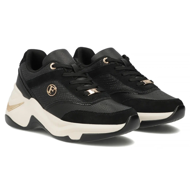 Skórzane sneakersy Filippo DP7766/26 BK czarne
