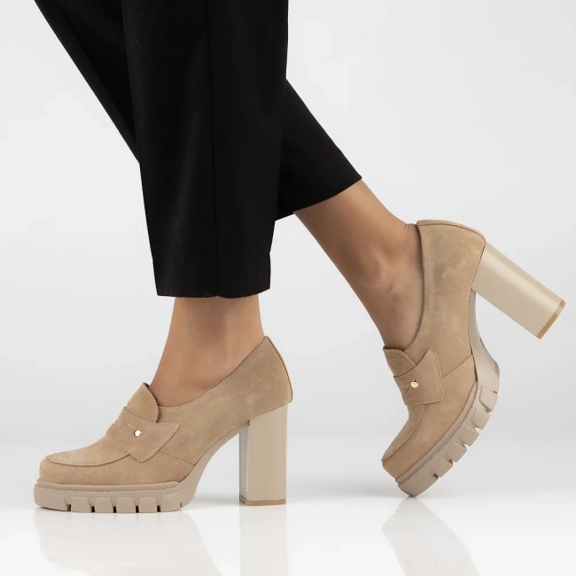 Leather shoes Filippo DP4671/23 BE beige