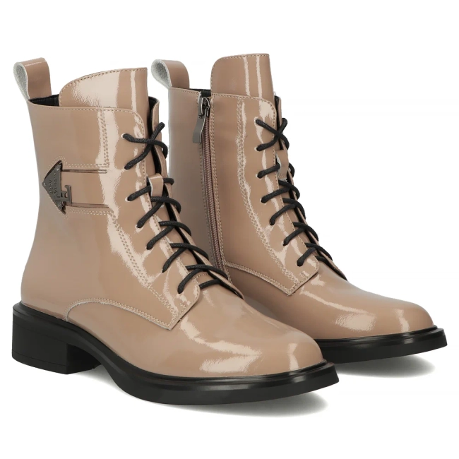 Skórzane botki Filippo DBT7315/25 BE beżowe