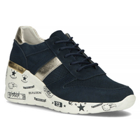 Skórzane Sneakersy Filippo DP3550/22 NV granatowe