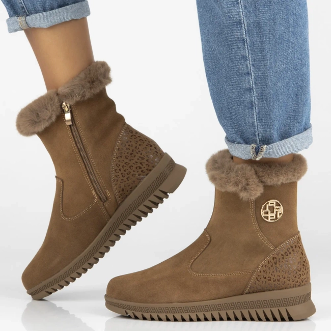 Leather ankle boots Filippo DBT7271/25 BR brown